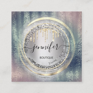 QR-code Logo Winkel Roos Silver Gold Drivers Circu Vierkante Visitekaartje