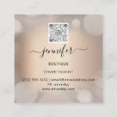 QR-code Logo Winkelen Blush Roos Gold Drivers Abst Vierkante Visitekaartje (Achterkant)