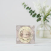 QR-code Logo Winkelen Blush Roos Gold Drivers Abst Vierkante Visitekaartje (Staand voorkant)