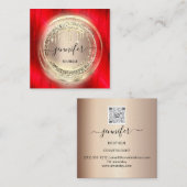 QR Code Logo Winkelen Blush Roos Gold Drivers rood Vierkante Visitekaartje (Voorkant / Achterkant)