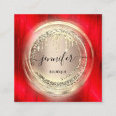 QR Code Logo Winkelen Blush Roos Gold Drivers rood Vierkante Visitekaartje (Voorkant)