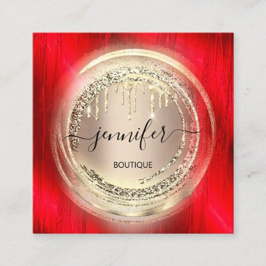 QR Code Logo Winkelen Blush Roos Gold Drivers rood Vierkante Visitekaartje (Voorkant)