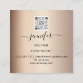 QR Code Logo Winkelen Blush Roos Gold Drivers rood Vierkante Visitekaartje (Achterkant)