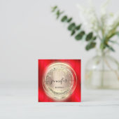 QR Code Logo Winkelen Blush Roos Gold Drivers rood Vierkante Visitekaartje (Staand voorkant)