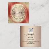 QR-code Logo Winkelen Blush Roos Gold Drives Borde Vierkante Visitekaartje (Voorkant / Achterkant)
