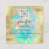 QR-code Logo Winkelen Glitter Gold Drivers Hologra Vierkante Visitekaartje (Achterkant)