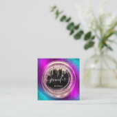 QR-code Logo Winkelen Glitter Roze Roze Drivers Ci Vierkante Visitekaartje (Staand voorkant)