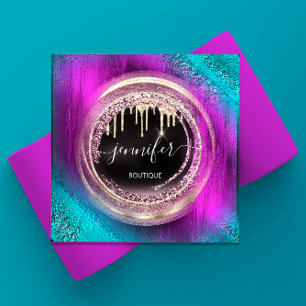 QR-code Logo Winkelen Glitter Roze Roze Drivers Ci Vierkante Visitekaartje