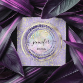 QR-code Logo Winkelen Paarse Gold Drivers Holograf Vierkante Visitekaartje