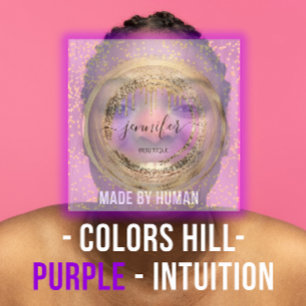 QR-code Logo Winkelen Paarse goudschijven Confetti Vierkante Visitekaartje