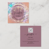 QR Code Logo Winkelgeometrie Gold Roos Drivers Vierkante Visitekaartje (Voorkant / Achterkant)