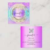 QR Code Logo Winkelroze Ombre Gold Drivers Confett Vierkante Visitekaartje (Voorkant / Achterkant)