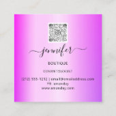QR Code Logo Winkelroze Ombre Gold Drivers Confett Vierkante Visitekaartje (Achterkant)