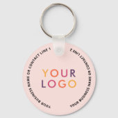 QR Code Logo Zakelijk Blush Roze Sleutelhanger (Achterkant)