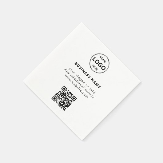 Qr Code Logo Zakelijk Minimalistisch Eenvoudig Servet (Hoek)