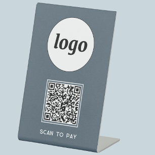 QR Code Logo Zakelijk Scannen om te Betalen Koolgr Reclamebord Met Voetstuk