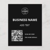 QR Code Logo Zwart Modern Flyer (Voorkant)