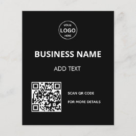 QR Code Logo Zwart Modern Flyer