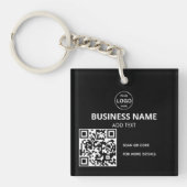 QR Code Logo Zwart Moderne Sleutelhanger (Voorkant)