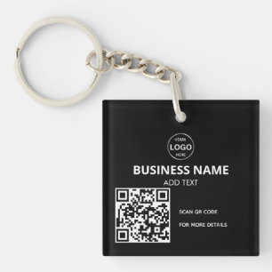 QR Code Logo Zwart Moderne Sleutelhanger