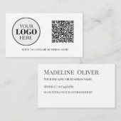 QR Code Logo Zwart Wit Modern Visitekaartje (Voorkant / Achterkant)