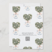 QR Code Love in Bloom Chinoiserie Bridal Shower Kaart (Achterkant)