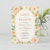 QR Code Love in Bloom Floral Bridal Shower Kaart (Staand voorkant)