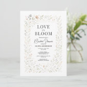 QR Code Love in Bloom Wildflower Bridal Shower Kaart (Staand voorkant)