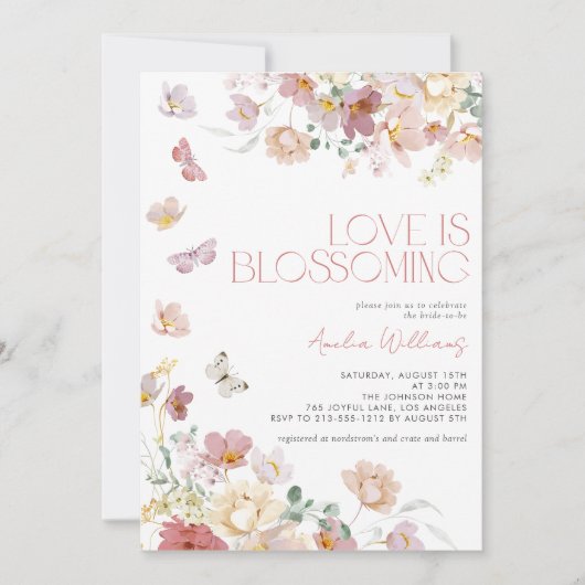 QR Code Love is Blossoming Pink Bridal Shower Kaart (Voorkant)