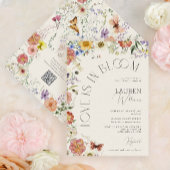 QR Code Love Is In Bloom Wildflower Bridal Shower Kaart