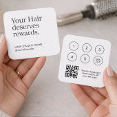 QR-code loyaliteitskaart voor haarstudio's Vierkante Visitekaartje
