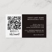 QR Code | Luxe Afrikaanse Patchwork Bruin + Goud | Visitekaartje (Achterkant)