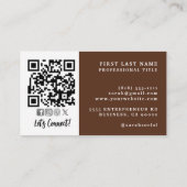 QR Code | Luxe Afrikaanse Patchwork Bruin + Goud | Visitekaartje (Achterkant)