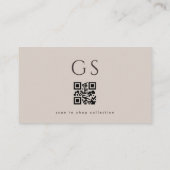 QR Code Luxe Boutique Taupe Neutraal Visitekaartje (Achterkant)