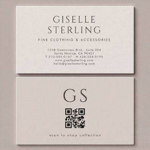 QR Code Luxe Boutique Taupe Neutraal Visitekaartje