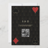 QR Code Luxe Casino Vegas Poker Bruiloft Kaart (Achterkant)