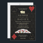 QR Code Luxe Casino Vegas Poker Bruiloft Kaart<br><div class="desc">Uniek Casino Royale en geweldig thema kaartontwerp. Het bevat vintage art deco stijl, Roaring Twenties oude Hollywood, paar dobbelstenen, speelkaarten kleuren, speelkaarten. Speciale teksten worden gebruikt zoals in poker game. Op de achterkant uw QR Code, gemakkelijk toe te voegen, namaak goud Art Deco patroon, initialen en speelkaarten kleuren. Gebruik Personalize...</div>