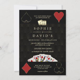 QR Code Luxe Casino Vegas Poker Bruiloft Kaart