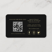 QR Code Luxe Goud Zwart Professioneel  Visitekaartje (Achterkant)