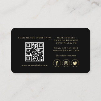 QR Code Luxe Goud Zwart Professioneel  Visitekaartje