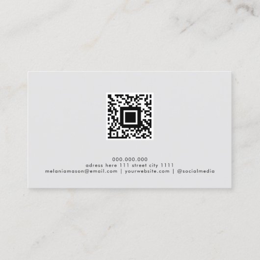 QR Code Luxe Holografische Glitter Make-up Artiest Visitekaartje (Achterkant)