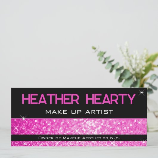 QR Code Luxe Hot Pink Meisje Neon Cadeaubon (Staand voorkant)