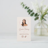 QR Code Luxe Moderne Social Media Influencer  Visitekaartje (Staand voorkant)