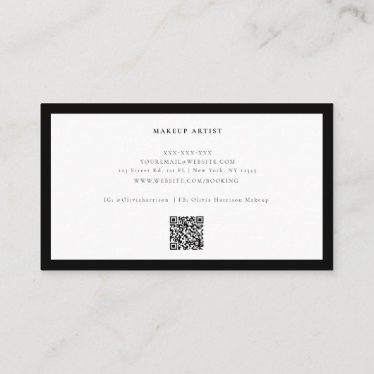 QR-code Luxury Minimalistisch Visitekaartje (Achterkant)