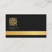 QR Code Luxury Real Estate Agent Black Gold Visitekaartje (Achterkant)