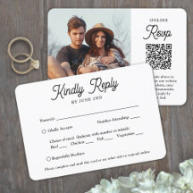 QR-code & maaltijd opties Retro schrift Foto bruil