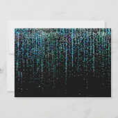 QR Code Maaltijdkeuze Modern RSVP Scherp Teal Glit Kaart (Achterkant)