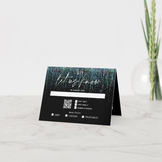QR-code maaltijdkeuze moderne RSVP randgevende tur (Voorkant)