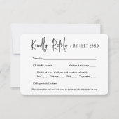 QR Code & Maaltijdopties Modern Script Foto Bruilo RSVP Kaartje (Voorkant)