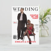 QR code magazine cover bruiloft Kaart (Staand voorkant)